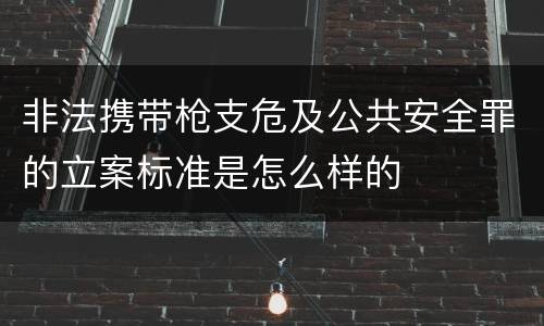 非法携带枪支危及公共安全罪的立案标准是怎么样的