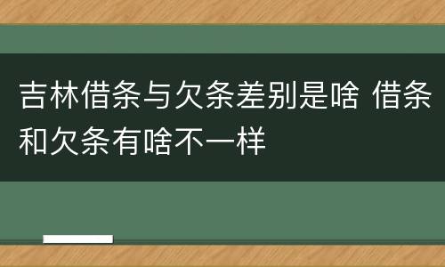 吉林借条与欠条差别是啥 借条和欠条有啥不一样