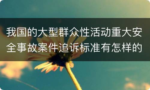 我国的大型群众性活动重大安全事故案件追诉标准有怎样的规定