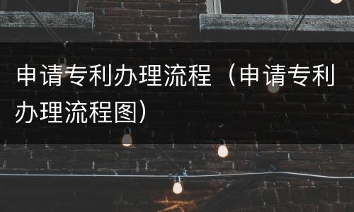 申请专利办理流程（申请专利办理流程图）