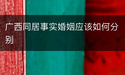 广西同居事实婚姻应该如何分别