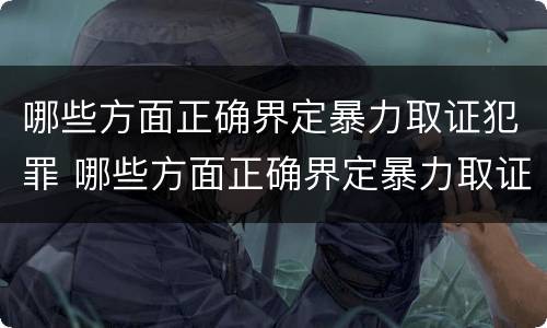 哪些方面正确界定暴力取证犯罪 哪些方面正确界定暴力取证犯罪