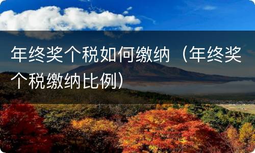 年终奖个税如何缴纳（年终奖个税缴纳比例）