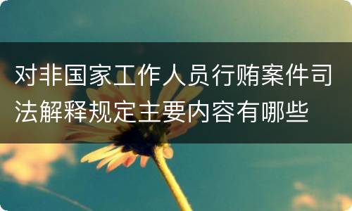 对非国家工作人员行贿案件司法解释规定主要内容有哪些