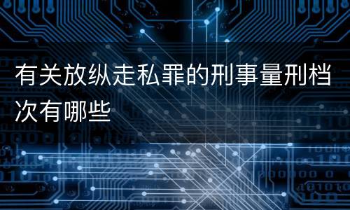 有关放纵走私罪的刑事量刑档次有哪些