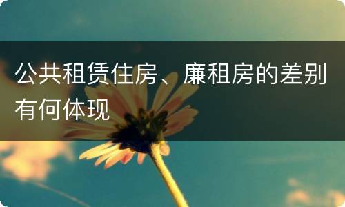公共租赁住房、廉租房的差别有何体现
