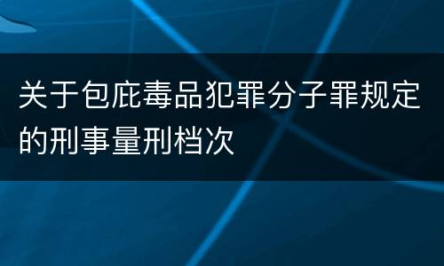 关于包庇毒品犯罪分子罪规定的刑事量刑档次