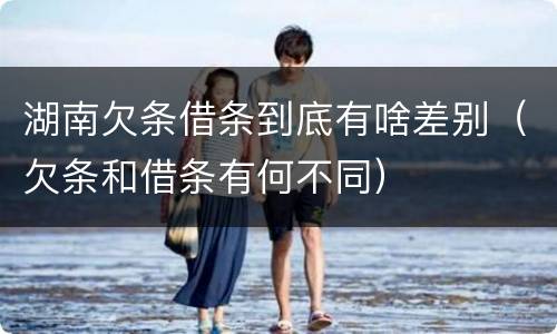 湖南欠条借条到底有啥差别（欠条和借条有何不同）