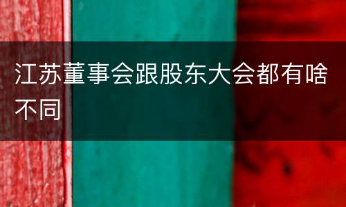 江苏董事会跟股东大会都有啥不同