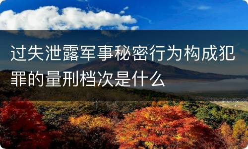 过失泄露军事秘密行为构成犯罪的量刑档次是什么