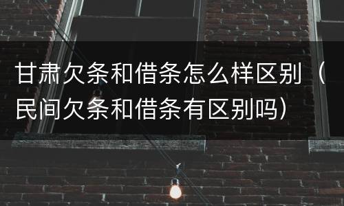 甘肃欠条和借条怎么样区别（民间欠条和借条有区别吗）