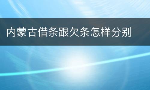 内蒙古借条跟欠条怎样分别