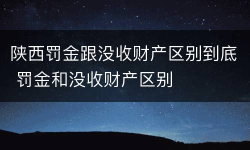 陕西罚金跟没收财产区别到底 罚金和没收财产区别
