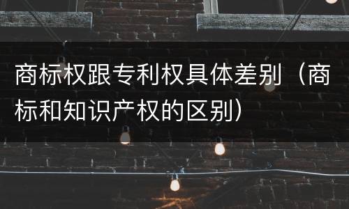商标权跟专利权具体差别（商标和知识产权的区别）