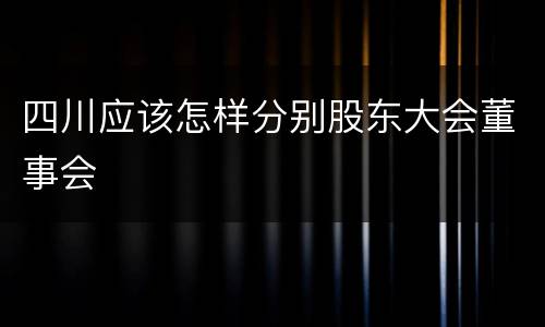 四川应该怎样分别股东大会董事会