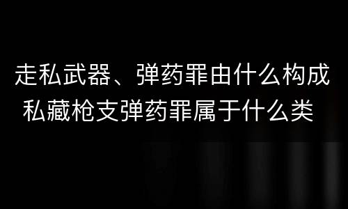 走私武器、弹药罪由什么构成 私藏枪支弹药罪属于什么类
