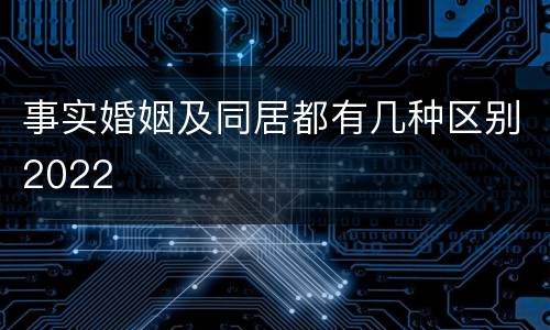 事实婚姻及同居都有几种区别2022