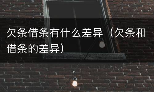 欠条借条有什么差异（欠条和借条的差异）