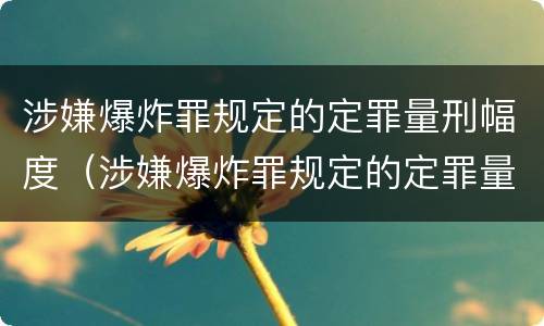 涉嫌爆炸罪规定的定罪量刑幅度（涉嫌爆炸罪规定的定罪量刑幅度是多少）