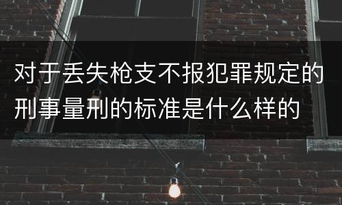 对于丢失枪支不报犯罪规定的刑事量刑的标准是什么样的