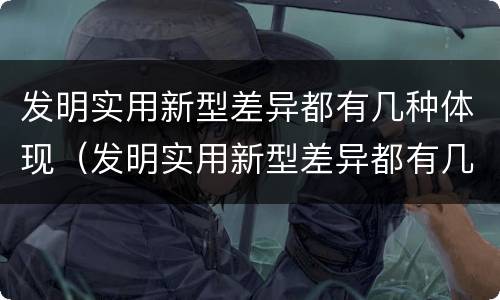 发明实用新型差异都有几种体现（发明实用新型差异都有几种体现方法）
