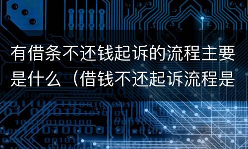 有借条不还钱起诉的流程主要是什么（借钱不还起诉流程是什么样的）