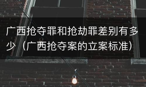 广西抢夺罪和抢劫罪差别有多少（广西抢夺案的立案标准）