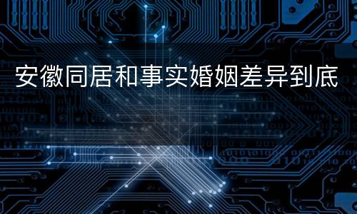 安徽同居和事实婚姻差异到底