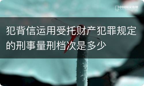 犯背信运用受托财产犯罪规定的刑事量刑档次是多少