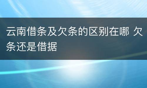 云南借条及欠条的区别在哪 欠条还是借据