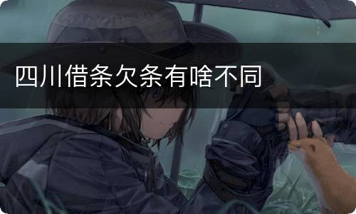 四川借条欠条有啥不同