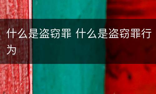 什么是盗窃罪 什么是盗窃罪行为