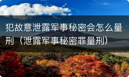 犯故意泄露军事秘密会怎么量刑（泄露军事秘密罪量刑）