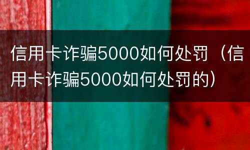 信用卡诈骗5000如何处罚（信用卡诈骗5000如何处罚的）