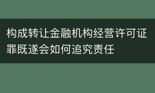 构成转让金融机构经营许可证罪既遂会如何追究责任