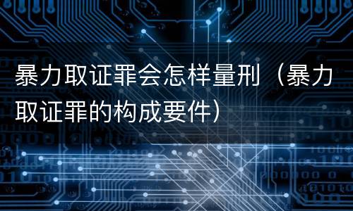 暴力取证罪会怎样量刑（暴力取证罪的构成要件）