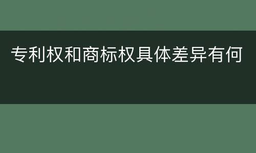 专利权和商标权具体差异有何