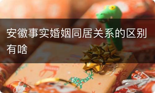 安徽事实婚姻同居关系的区别有啥