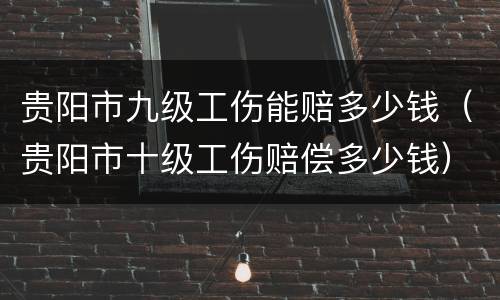 贵阳市九级工伤能赔多少钱（贵阳市十级工伤赔偿多少钱）
