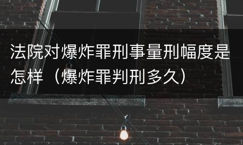 法院对爆炸罪刑事量刑幅度是怎样（爆炸罪判刑多久）