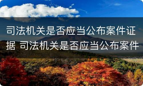 司法机关是否应当公布案件证据 司法机关是否应当公布案件证据材料