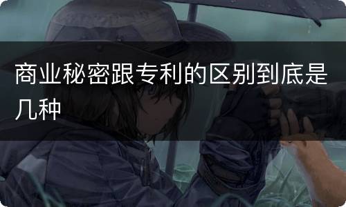 商业秘密跟专利的区别到底是几种