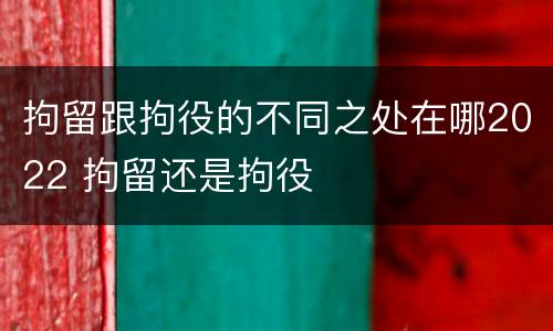 拘留跟拘役的不同之处在哪2022 拘留还是拘役