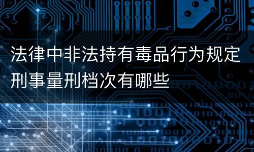 法律中非法持有毒品行为规定刑事量刑档次有哪些