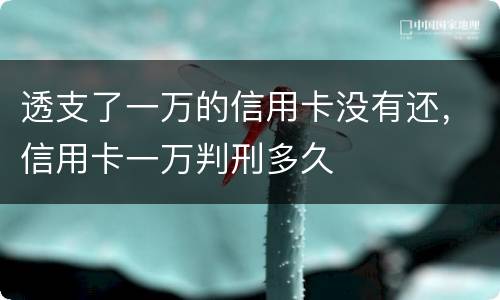 透支了一万的信用卡没有还，信用卡一万判刑多久