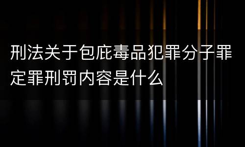 刑法关于包庇毒品犯罪分子罪定罪刑罚内容是什么