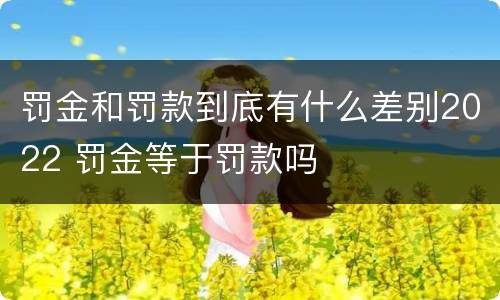 罚金和罚款到底有什么差别2022 罚金等于罚款吗