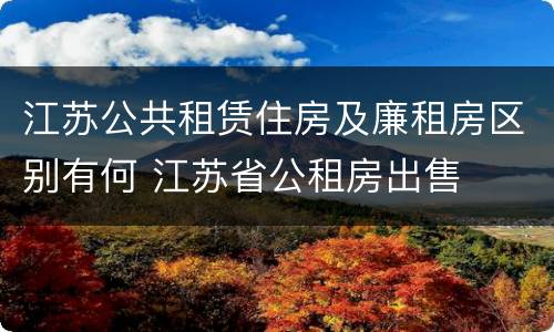 江苏公共租赁住房及廉租房区别有何 江苏省公租房出售
