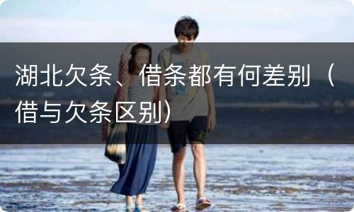 湖北欠条、借条都有何差别（借与欠条区别）