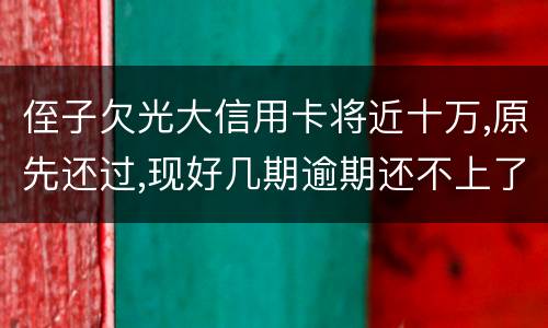 侄子欠光大信用卡将近十万,原先还过,现好几期逾期还不上了,现在把人抓进去了怎么办
